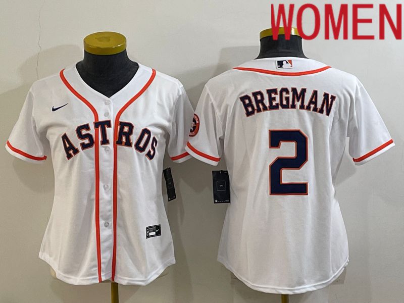 Women Houston Astros #2 Bregman White Game Nike 2022 MLB Jerseys->youth mlb jersey->Youth Jersey